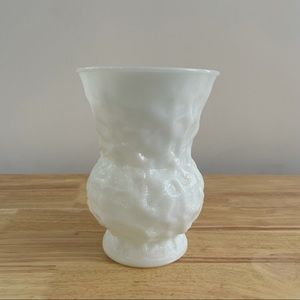 Vintage Large Snowball Milk Glass Vase